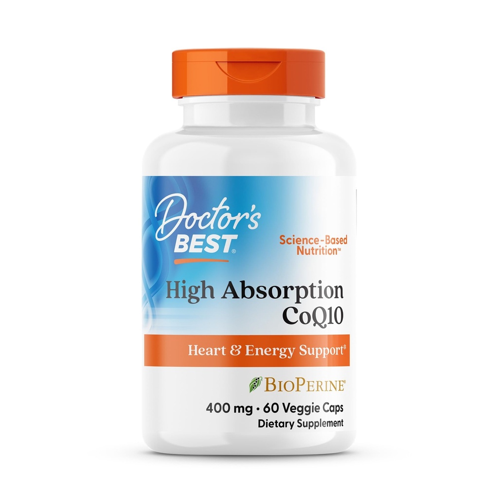 התמיכה הגבוהה ביותר של הדוקטור CoQ10, Heart & Energy Support, USP מאומתת באופן טבעי CoQ10, non-GMO, Gluten Free, Soy Free, 60 Veggie Caps