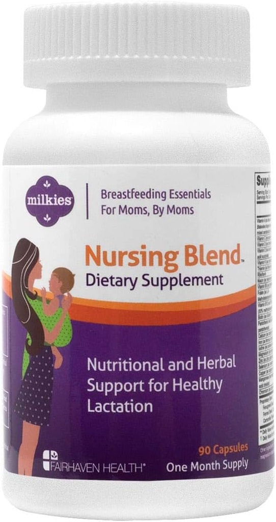 Milkies סיעוד בלגן, ויטמין Postnatal עם Fenugreek כדי להגדיל את אספקת החלב השד, תוסף Lactation כדי Boost ולתמוך הנקה של אמהות, הידרופר ייצור נוזלי (1 חודש אספקה)