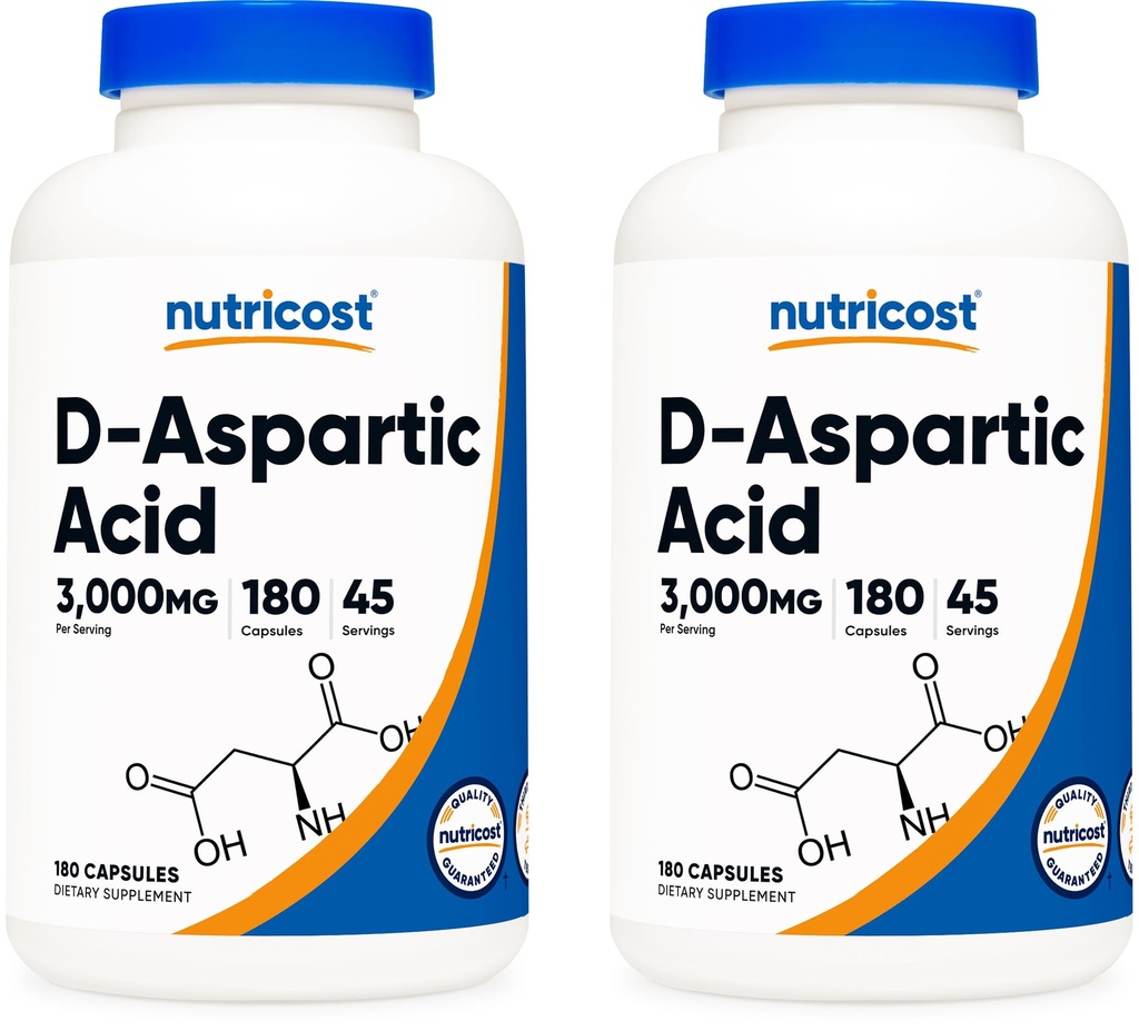 תוספי מזון D-Aspartic Acid כמוסות (180 Caps) (2 בקבוקים)