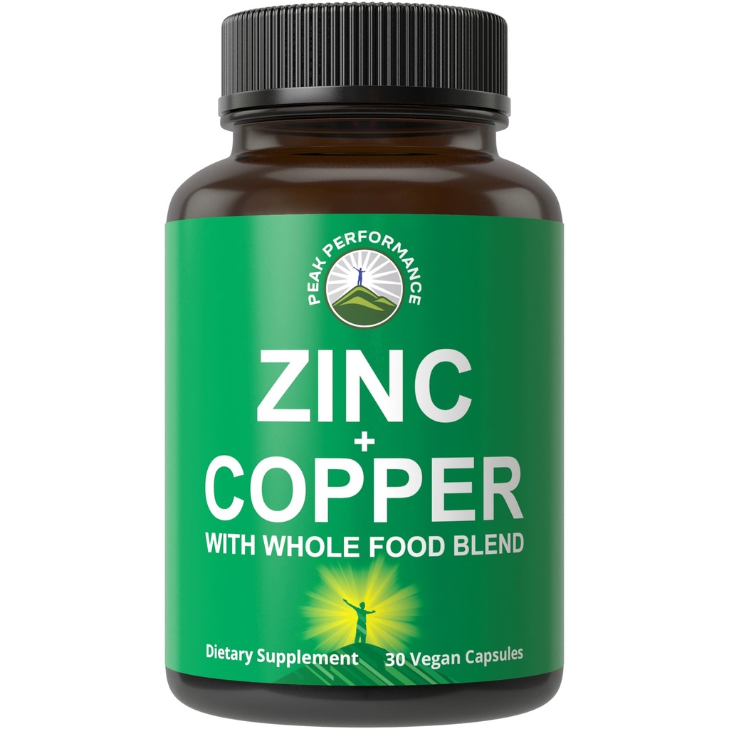 Znc with Copper + Whole Food Band of 25 ירקות ופירות עבור Max Absorption. Immune תומך קפסולות תוספת. שני מינרלים חיוניים לאינטימיות שקיות ויטמינים לגברים ונשים