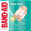 Band-Aid Brand Skin-Flex Adhesive Bandages for First Aid & Wound Care of Minor Cuts, Scraps & Burns, Sterile Bandages Great for Fingers, Hands & Knees, Assorted Sizes, 60 cts