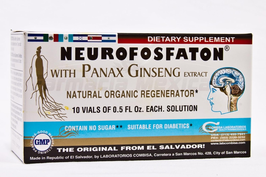 Neurofosfaton with Panax גינזנג לחלץ - פונקציונלי המוח בריא יותר - 10 VialsY