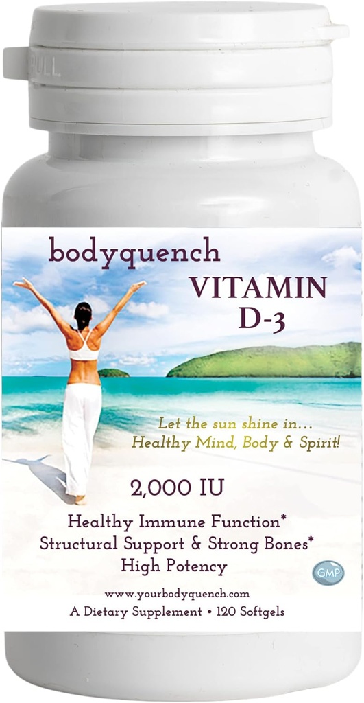 ויטמין D-3 - High Potency - מקדם פונקציונליות חיסונית בריאה, תמיכה מבנית ועצמות חזקות, 2000 IU לשרת - 120 Softgels