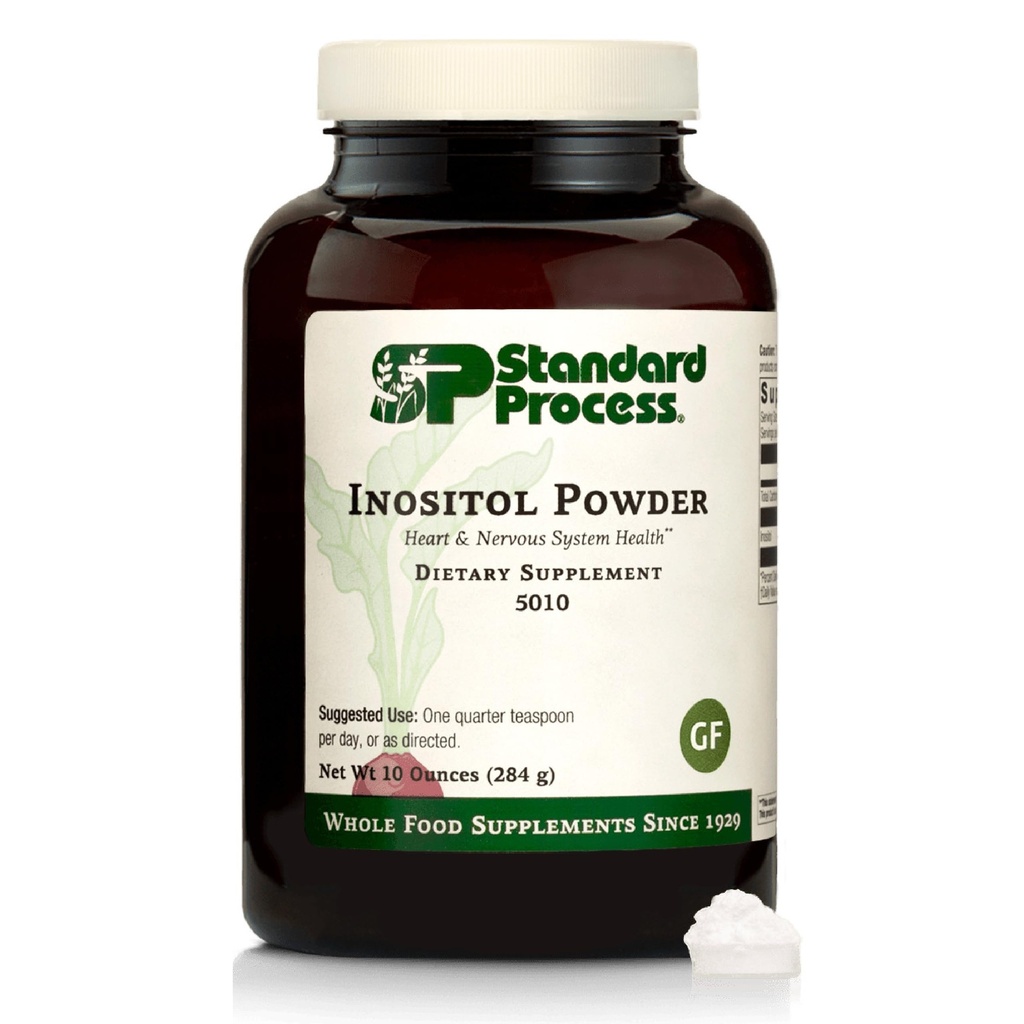 אבקת Inositol תהליכים סטנדרטיים - תוספת לב יומית לתמיכה במערכת Cardiovascular & Nervous - Gluten-Free, non-Dairy & Non-Soy - 10 Ounces (405 משרתים)