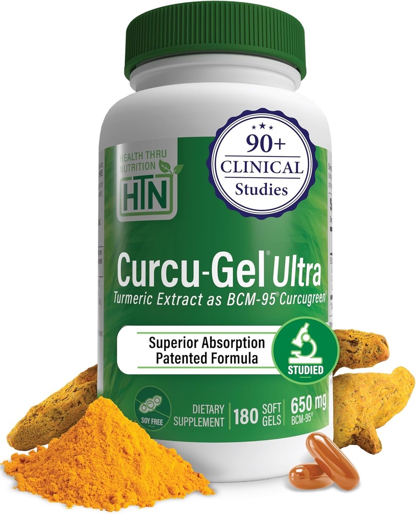 בריאות Thru Nutrition Curcu-Gel 650 מ"ג BCM-95® Curcu Green Turmeric Curcumin | High Absorption