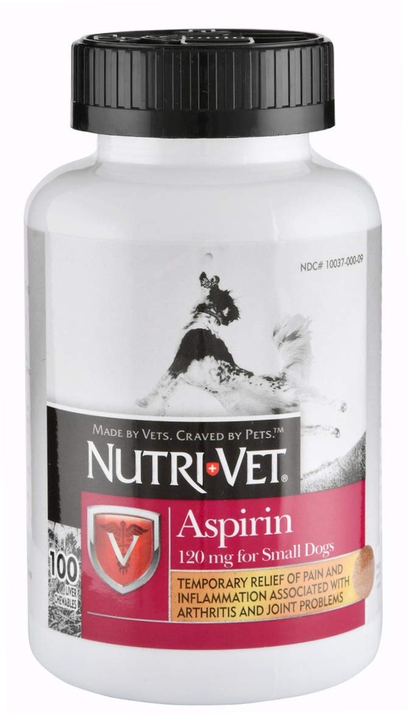 מזון תזונתי-ואט Aspirin לכלבים, מהיר כאב הקלה Liver פלב את טבליות Chewable לכלבים קטנים, 120 מ"ג - 100 Ct