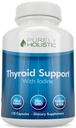 Purely Holistic Thyroid תומך תוסף Iodine - 120 קפסולות - 2 חודשים אספקה - עם L-Tyrosine, B12, Magnesium, Ashwagandha, Kelp & More - פורמולה לנשים - לא GMO