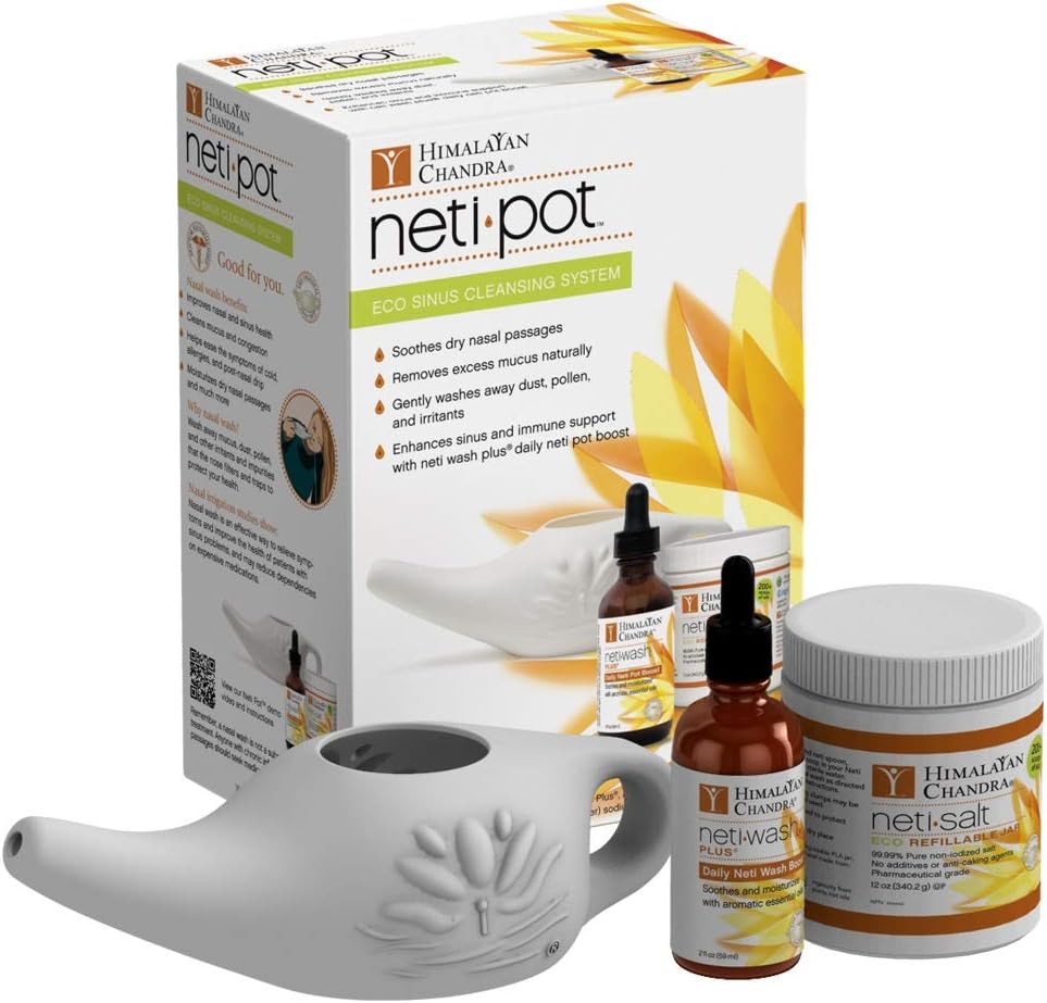 ההימלאיה צ'נדרה ECO Neti Pot Complete Sinus Cleansing System Starter Kit