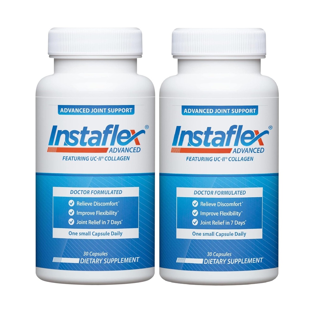 Instaflex Advanced Joint Support Nutritional קפסולת עם תוספת סיוע משותפת של דוקטור פורמולה, שמציעה UC-II Collagen ו-5 רכיבים משותפים אחרים להילחם באינטגרנטים, 60 Ct