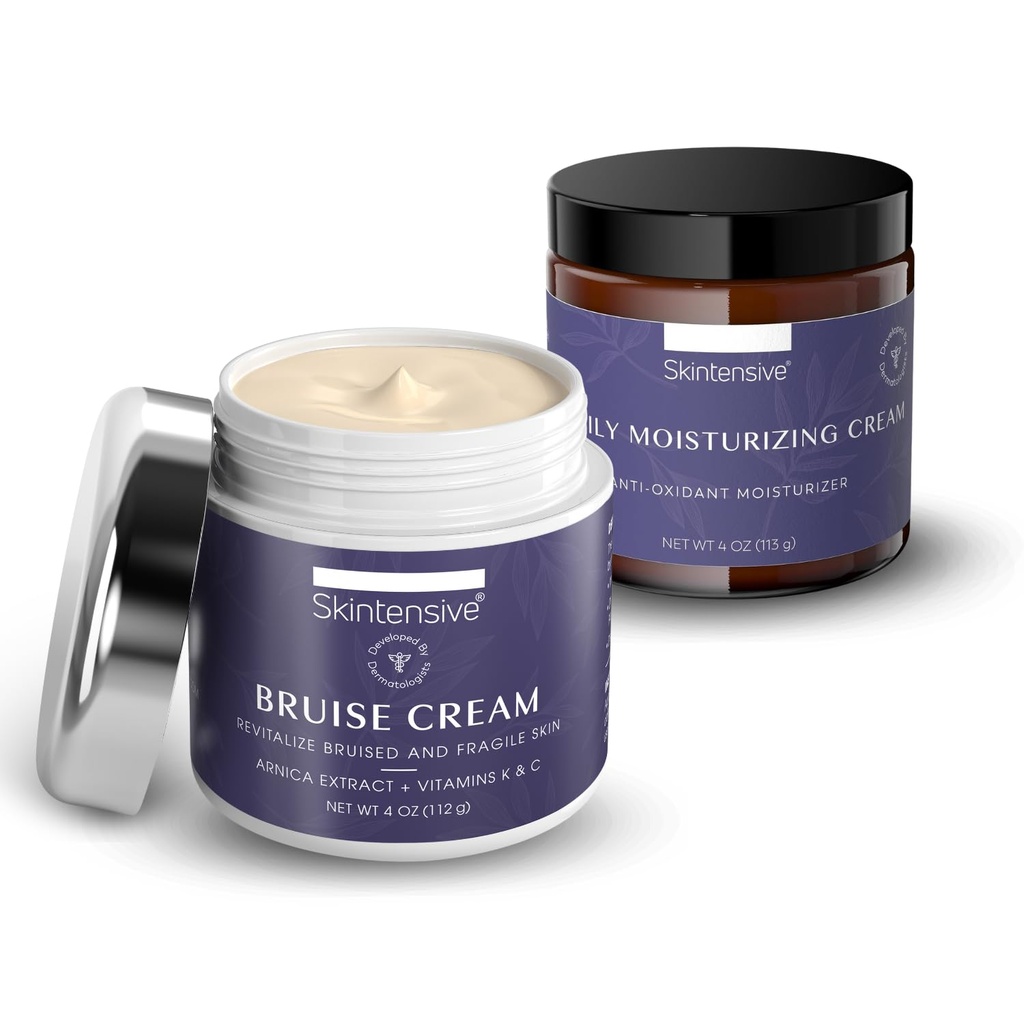 SKINTENSING hydrated Cream Bundle - Moisturizing Care for Dry, Delicate Skin - Daily Use for Face, Hands & Body - (4oz Each)