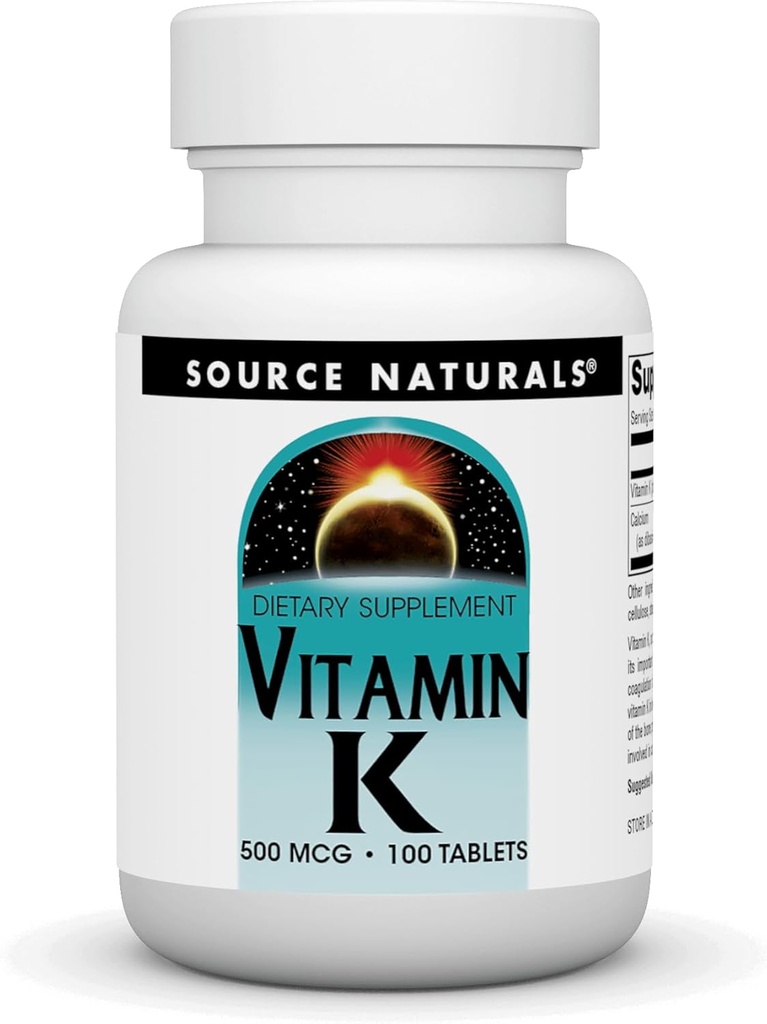 מקור טבעי ויטמין K - 500 mcg - 100 טבליות