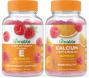 ויטמין E + Calcium עם ויטמין D, Gummies Bundle - גדול Tasting, ויטמין תוסף, Gluten חינם, GMO חינם, Chewable Gummymymy