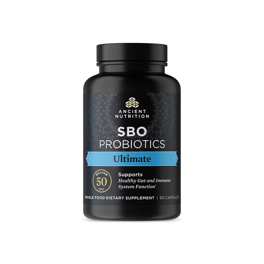 תזונה עתיקה פרוביוטיקה, SBO Probiotics Ultimate 50 מיליארד CFUs * / משרת, Digestive ו- Immune Support, Gluten Free, Ancient Superfoods Band, 60 קפסולות