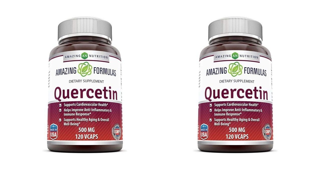 פורמולות מדהימות Quercetin 500 Mg, 120 VCaps - תוספת תזונתית, קפסולות טבעוניות, non-GMO, Gluten Free - Optimal With A Balanced Diet ו-רגיל רגיל