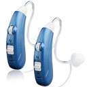 שימוע מגבר למבוגרים מבוגרים עם Noise Cancelling, שמיעה אישית שיפור סאונד קול Amplifier, Digital Hearing Amplifier Aid with 500hr Battery Life, Invisible tube with ניקוי Kit, Blue,Pair