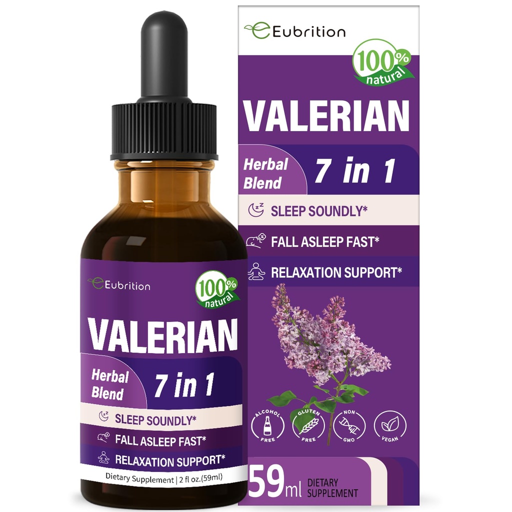 Valan Root Sleep Support Drops, Passion Flower, Chamomile, Lavender, Soursop Leaves, & Hibiscus Herb Extracted Tincture for Sleep Soundly & Deeply. מושלם עם צלילים ישנים 2oz