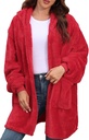 Argstar Hooded Cardigan for Women and Men, Over Medium Sweat החולצות Fuzzy Fleece Blanket Hood - One Size Fits All