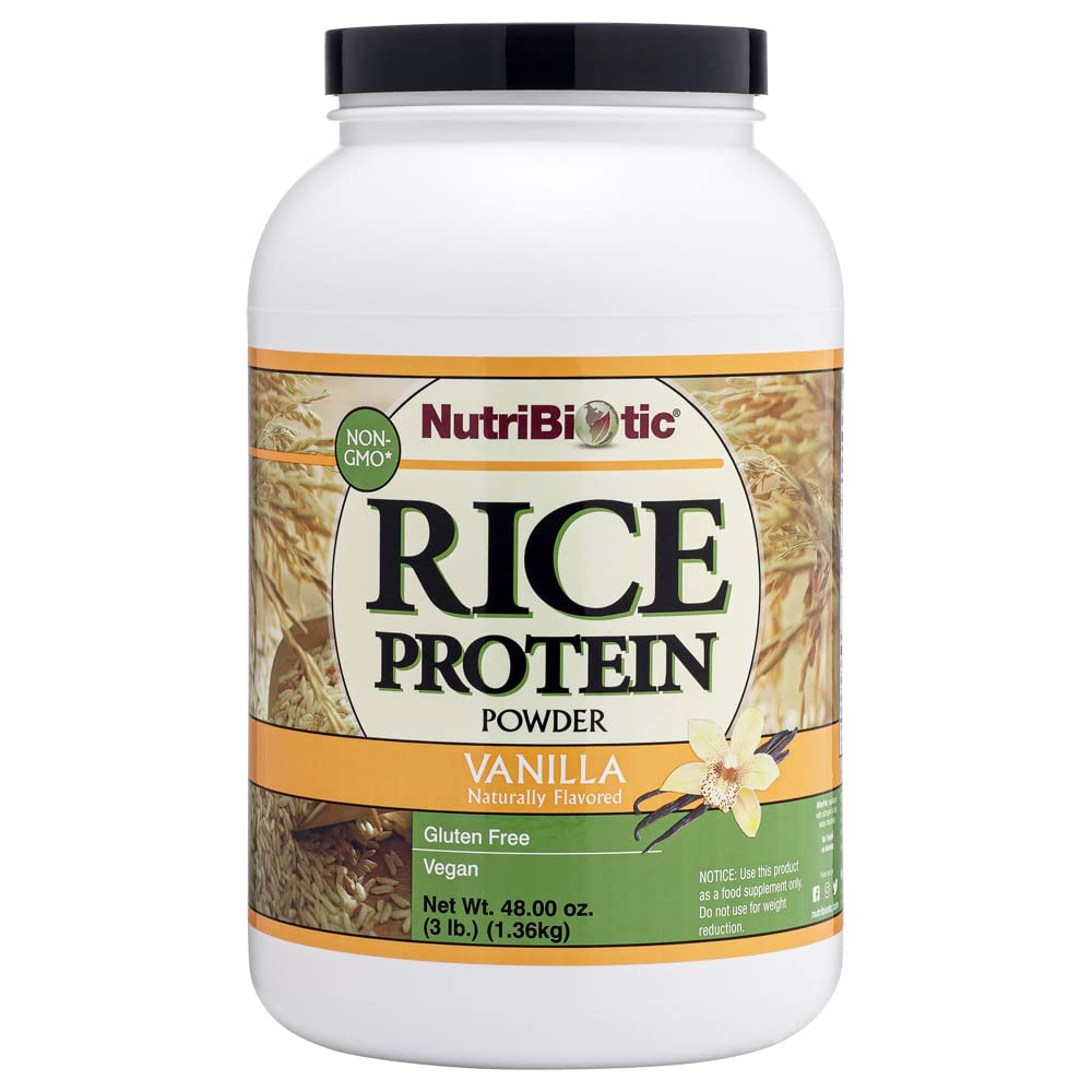 Acbiiotic - Vanilla Rice חלבון, 3 Lb (1.36kg) | Low Carb, Keto-Friendly, טבעוני, אבקת חלבון Raw | Grown & Processed Without Chemicals, GMOs או Gluten | Easy &ent Rich עשיר עשיר