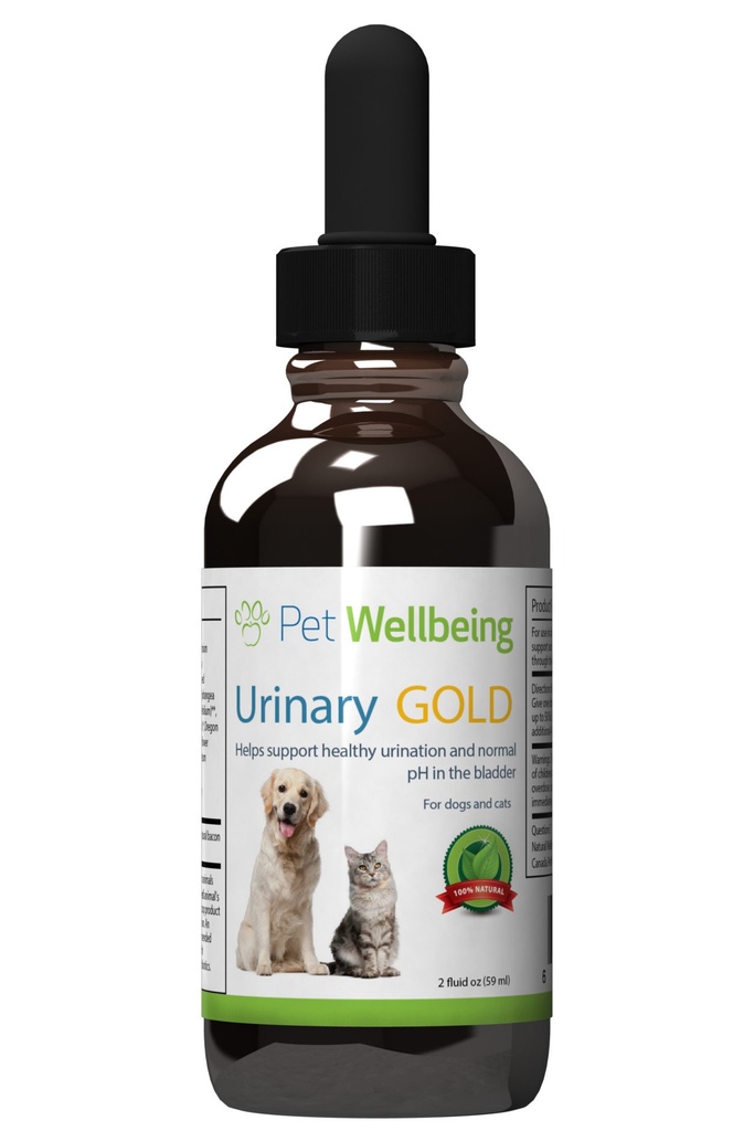 Pet WellBeing Urinary Gold for Dogs - Vet-Formulated Multi-Herb Urinary Tract Support - Bladder Health & Urinary System - Natural Dog Supplement - Pure Formula 2 oz (59 מ"ל)