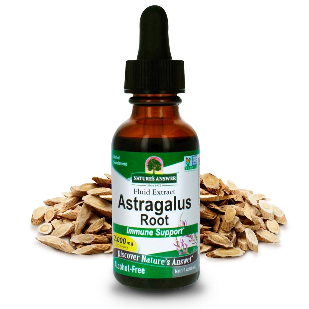 תשובתו של Nature's answer Astragalus Root Alcohol Free Herbal תוסף 1 Ounce ( 2 Pack) | Immune Support