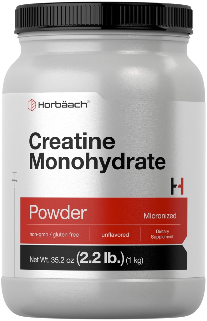 Horbäach Creatine Monohydrate אבקה | 2.2lbs (35.2 oz) | Micronized ו unflavored | Vegetarian, non-GMO, ו- Gluten Free תוסף תוספת