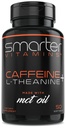 SmarterVitamins 200mg Caffeine Pills - MCT שמן מ 100% קוקוס + 100 מ"ג L-theanine, אנרגיה ו Focus, קפסולת שחרור מורחבת, 50 נוזל Softgels