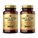 Solgar Chelated Iron - 100 Tablet, Pack of 2 - Gentle on Your Stomach - Non-GMO, טבעוני, Gluten Free, Milk Free, כשר - 200 שרתים מלאים