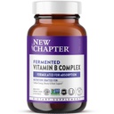 New Chapter ויטמין B Complex, Fermented ויטמין B Complex, USDA אורגני, One Daily for Cell for Energy + Brain + Beauty, 100% טבעוני, Gluten-Free - 90 Count