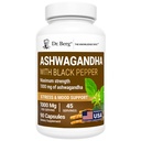 ד"ר ברג אשוגנדה קפסולות 1000 מ"ג - Ashwagandha Root with Black Pepper מ- Bioperine - Ashwagandha תוספי 90 קפסולות