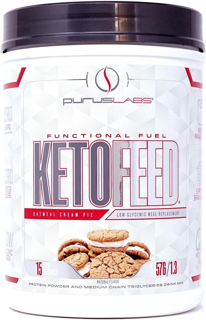 Purus Labs KETOFEED אבקת חלבון, 15 משרתים (Oatmeal Cream Pie)