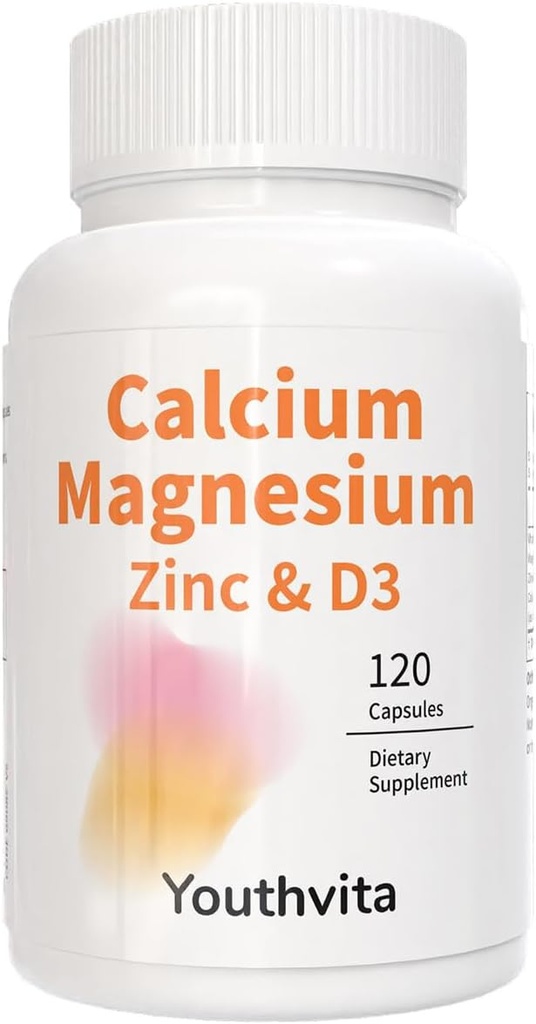 Calcium Magnesium Zinc ויטמיןD3 קפסולות, תמיכה Immune & Bone בריאות, 120 הרוזן