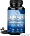 תוספי Shilajit, Shilajit קפסולות עם Fulvic Acid עבור גברים ונשים, Shilajit עם 85+ Trace מינרלים לאנרגיה, ביצועים ובריאות החיסון | Non-GMO - 90 קפסולות