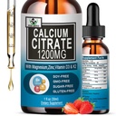 תוסף Calcium Citrate,1200 מ"ג Calcium עם ויטמין D3 טיפות עבור Bone,Teeth,Colon, Cardiovascular Health, High Absorption נוזל Calcium Magnesium Citrate 400 מ"ג פלוס Zinc ויטמין K2,Vegan, 30 משרתים