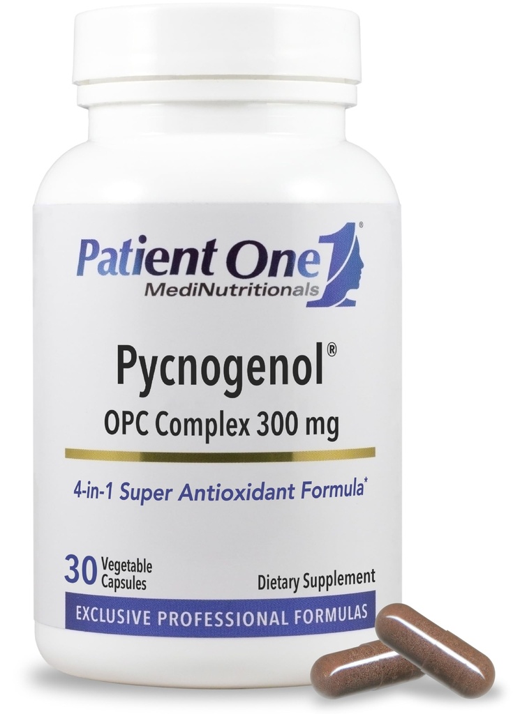 מטופל אחד Pycnogenol OPC מורכב 300 מ"ג | תוספת לתמיכה בבריאות והזדקנות בריאה* | צרפתי פין ברק ועוד | 30 קפסולות