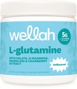 Wellah L-Glutamine אבקת Unflavored (50 משרתות) - 5g L-Glutamine Per משרת, המתוקה עם Stevia