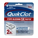 הרפתקאות רפואיות Kits QuikClot Gauze - גמיש hemostatic רפואי Gauze עבור הישרדות חירום או אסון מוכן Kits & More - מפסיק דימום מהיר עם Kaolin - 3" x 24 "