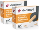 Dealmed Sheer פלסטיק גמישות Adhesive Bandages - 100 Count (2 Pack) Bandages עם Non-Stick Pad,  Latex Free, Wound Care for First Aid Kit, 1