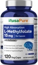 NusaPure L Methylfolate 15 מ"ג, 120 קפסולות Veggie, Bioperine