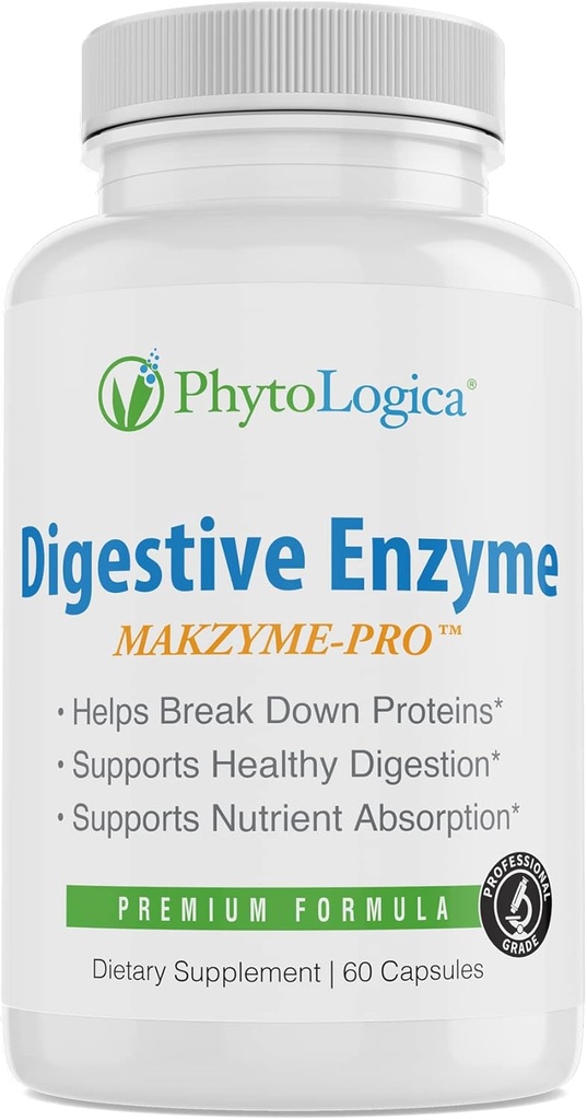 Enzymes, עם Makzyme-Pro, Enzyme ו Probiotic תוספת, תומך בריאות העיכול, שיפור תזונה Absorption, non-GMO, Gluten-Free, טבעוני, טבעי, 60 קפסולות