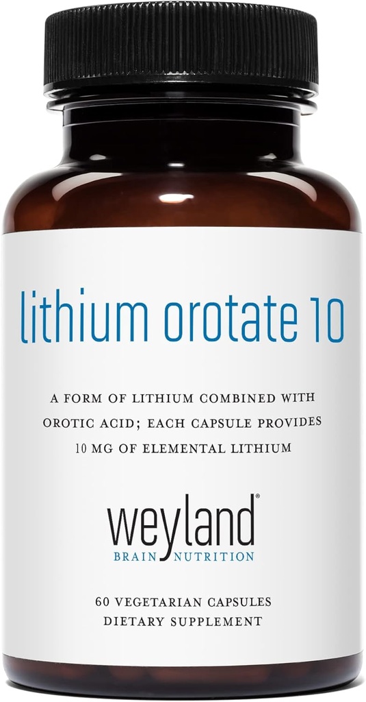 Lithium Orotate 10mg (1בק), 60 קפסולות צמחוניות