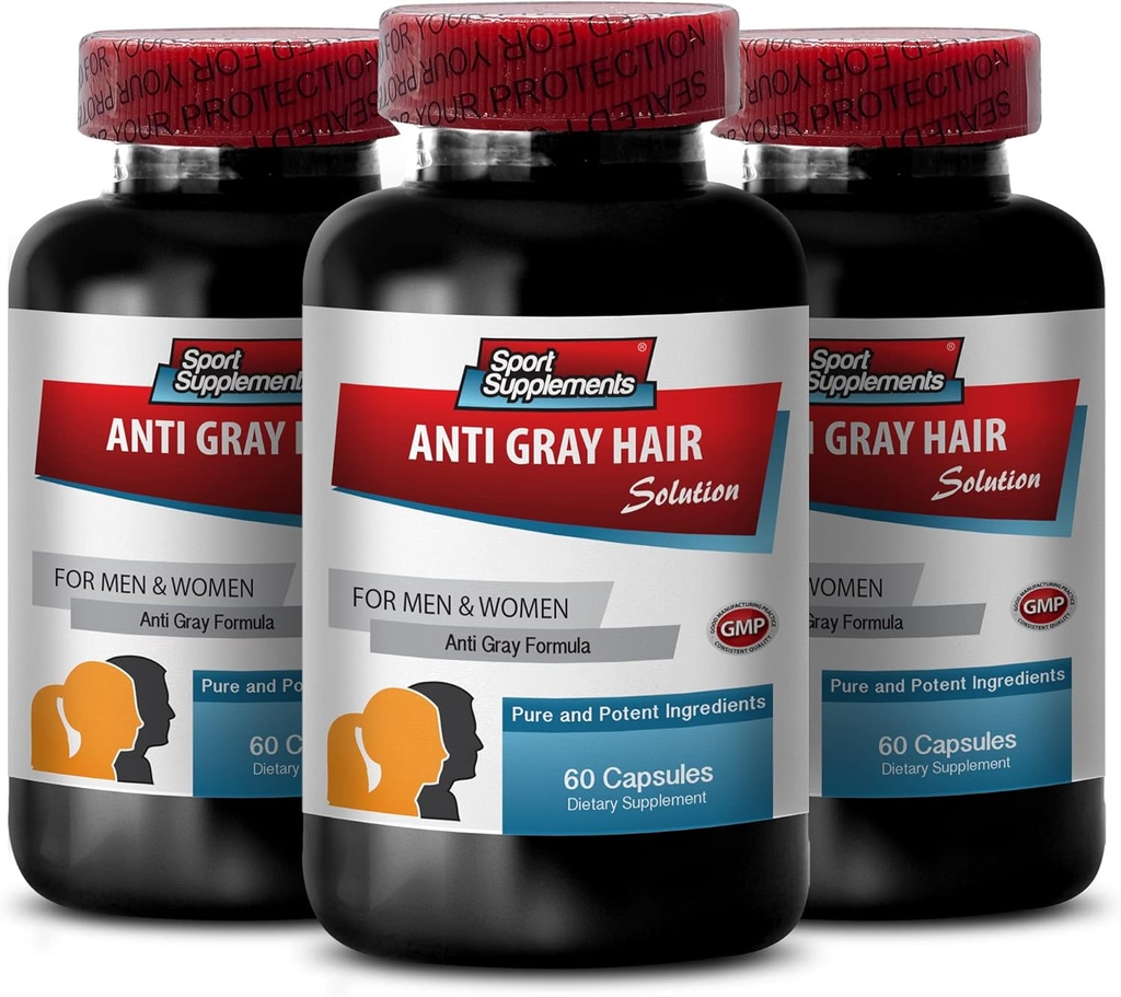 אבץ ביוטין - Anti Gray Hair Solutions for Men (3 בקבוקים - 180 קפסולות)