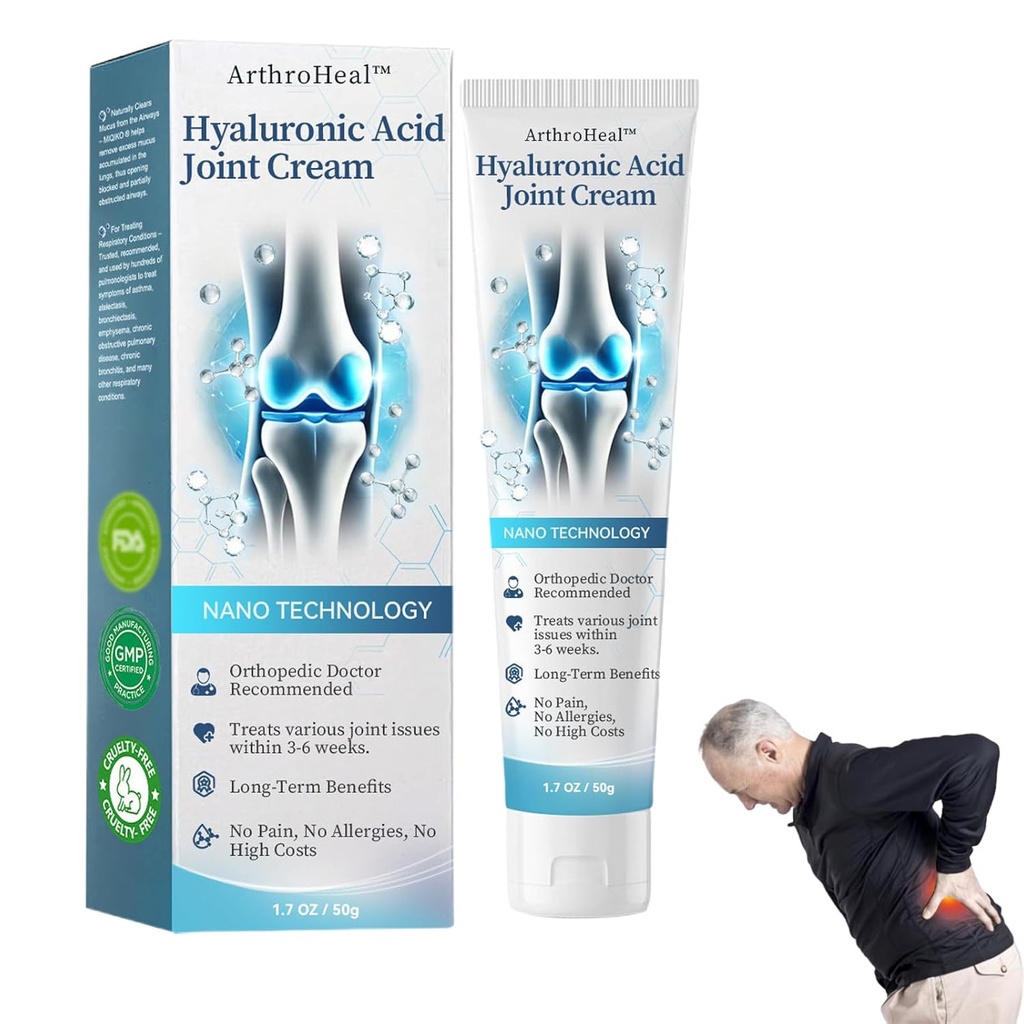 קרם משותף ArthroHeal Hyal Hyaluronic Acid Joint R-epair Cream,ArthroHeal Joint Cream, Quickckly להקל על אי נוחות משותפת, מתאים לפעילות משותפת בכל הגוף (1)