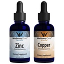 AllOne Ionic Liquid Zinc & Liquid Copper Bundle כדי לתמוך במערכת החיסון & Joint, Nerve & Bone Health - 1.67 flz Zinc & Copper נוזל טיפות טיפות טיפות נופל