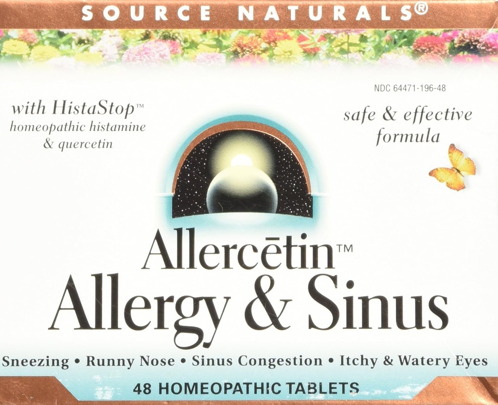 מקור Naturals Allercetin Allergy & Sinus, Homeopathic Tablets, 48 טבליות