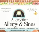 מקור Naturals Allercetin Allergy & Sinus, Homeopathic Tablets, 48 טבליות