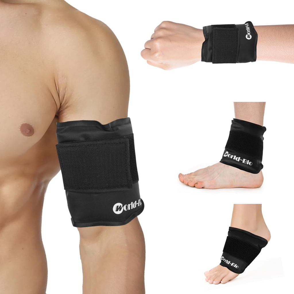 Gel Ice Pack Wrap with Velcrocro, בצע את חבילת הקרח עבור Injuries Reusable, Hot and Cold Therapy, Elbow Cold Wrap, Soft for Arm, Wrist, Hand, Foot, Ankle