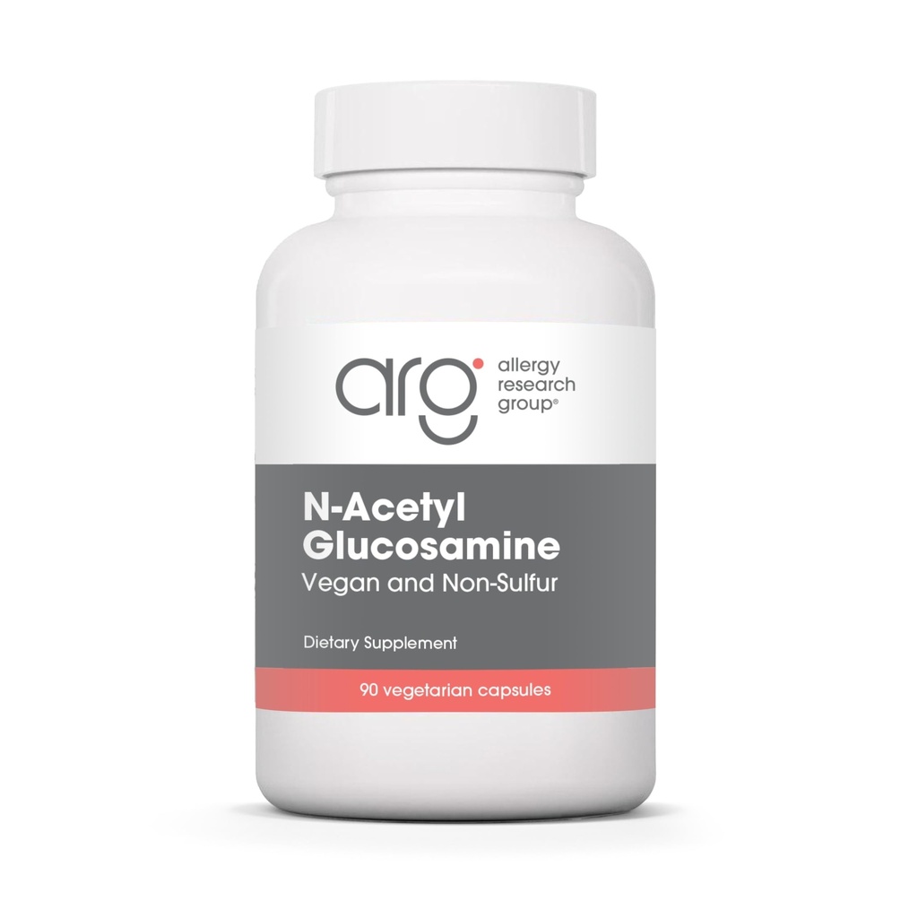 Allergy Research Group N-Acetyl D-Glucosamine 500 מ"ג - תוסף NAG, תמיכה משותפת, Glucosamine Sulfate, Joint Health Formula, Motility Activator, טבעוני, non-Sulfur, Vegetarian כמוסות - 90 ספירה