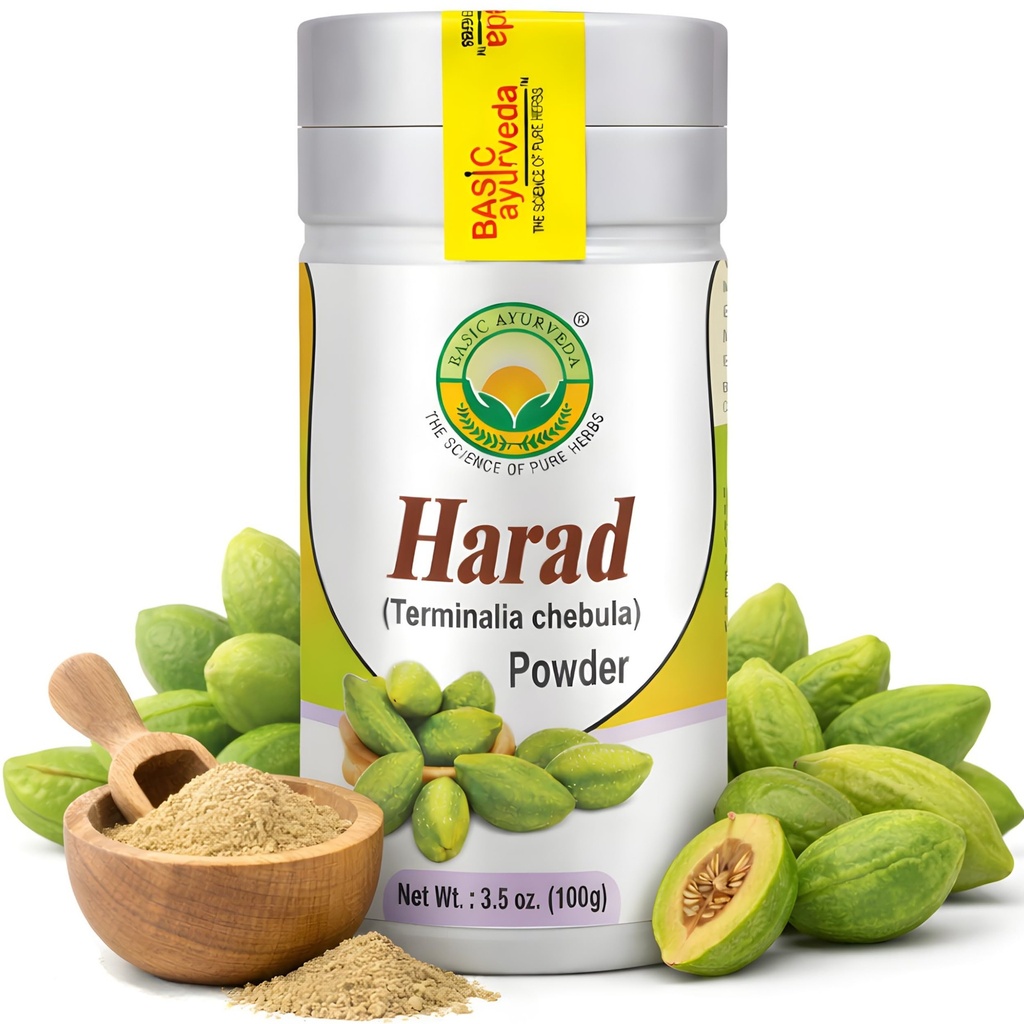BASIC AYURVEDA Haritaki אבקה | 3.53 Oz (100g) | אבקת Harad אורגנית לחשיפה בריאה