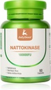 Nattokinase תוספת של 180, 000 FU שלם בקבוק 60 קפסולות, 6, 000 FU 2 קפסולות מזון יומית תוספי תזונה יומית תוספת מערכתית Enzymes Vegetarian Friendly עבור Cardiovascular ו- Circulatory תמיכה