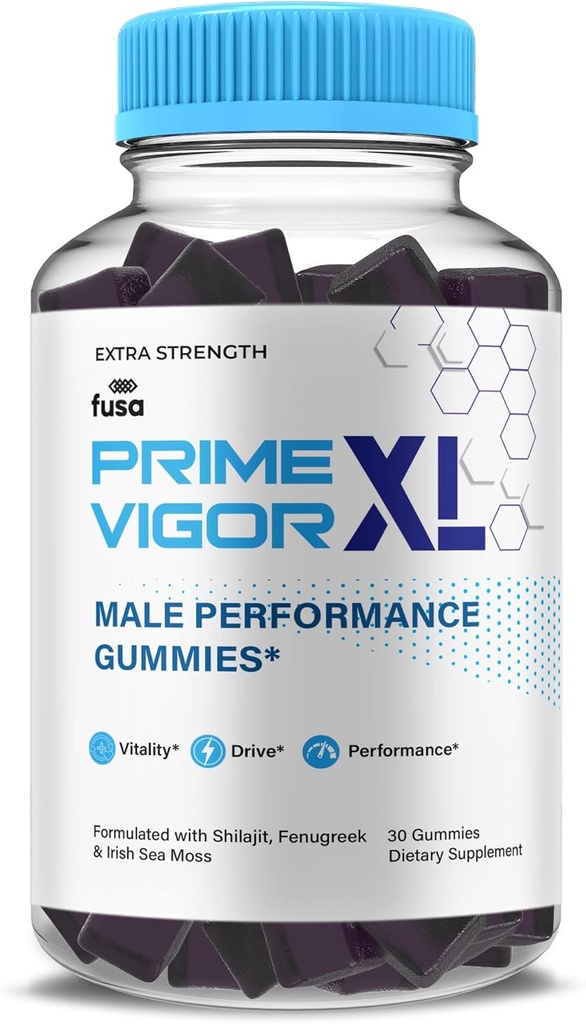 פריים ויגאור XL Me Gummy Supplement, Prime Vigorמקסימום Power Advanced Shilajit Irish Sea Moss Fenugreekmies for Men Total Energy & Vitality Support (1 חודש אספקה)